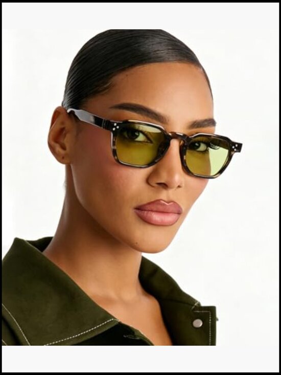 Square Retro Sunglasses with UV400 Protection Thick Frame Unisex Shades Trendy main image 4